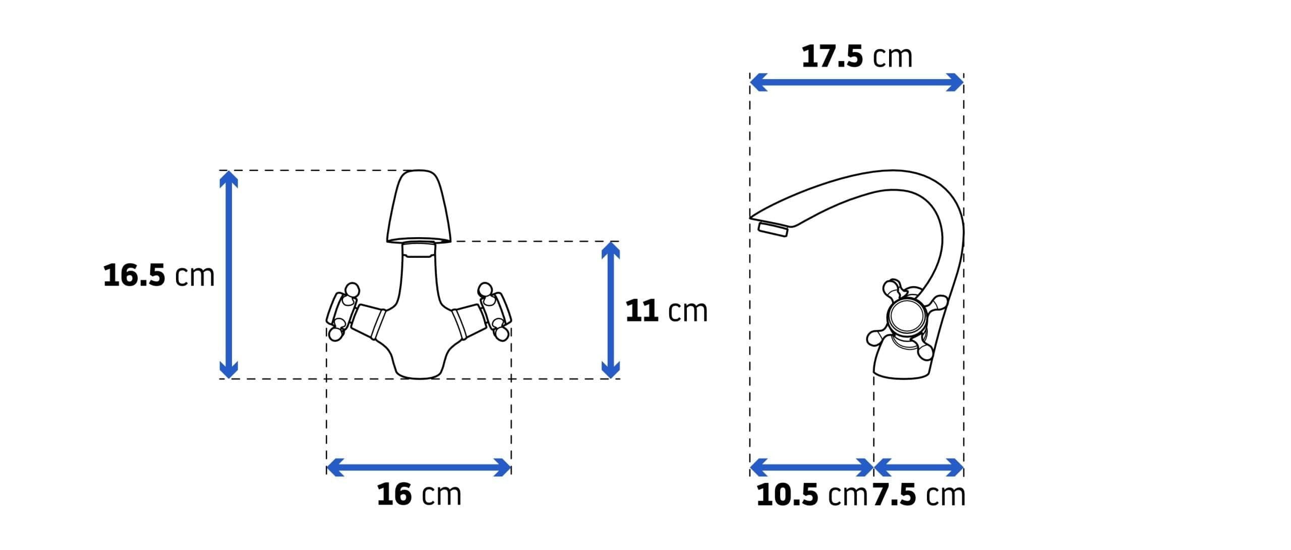 Baterie lavoar Rea Retro Old, negru mat