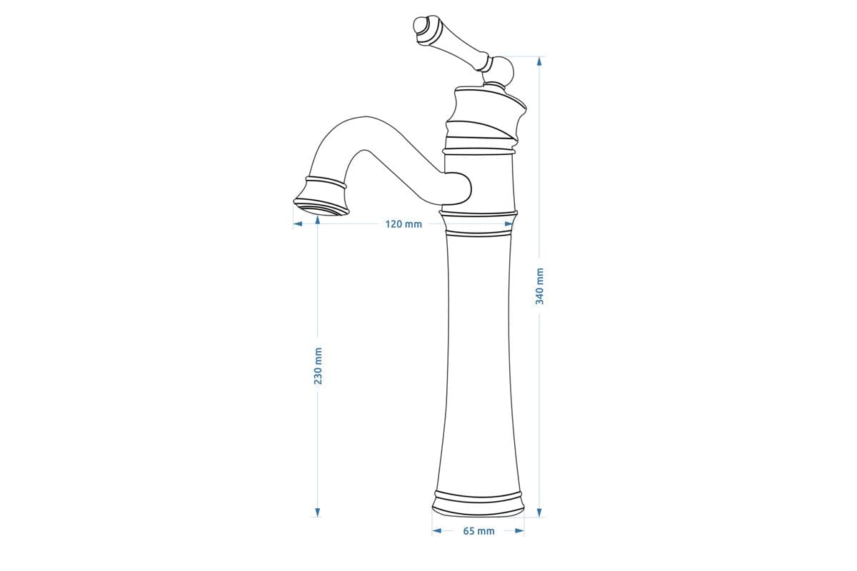 Baterie lavoar Rea Vintage Old High, negru mat