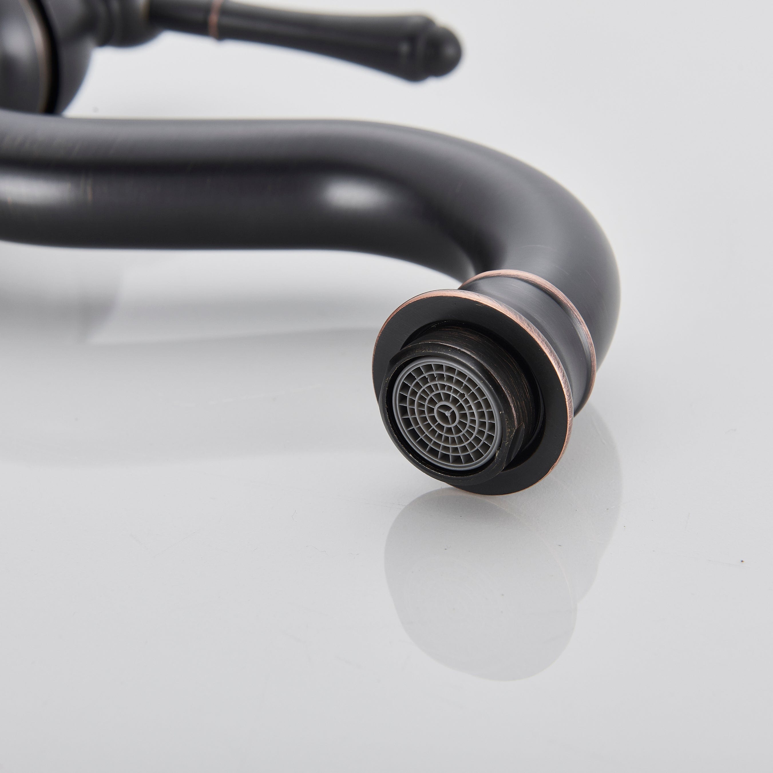 Baterie lavoar retro Groben Nose , montare pe blat, pipa flexibila 360 de grade, neagra, cod 1344