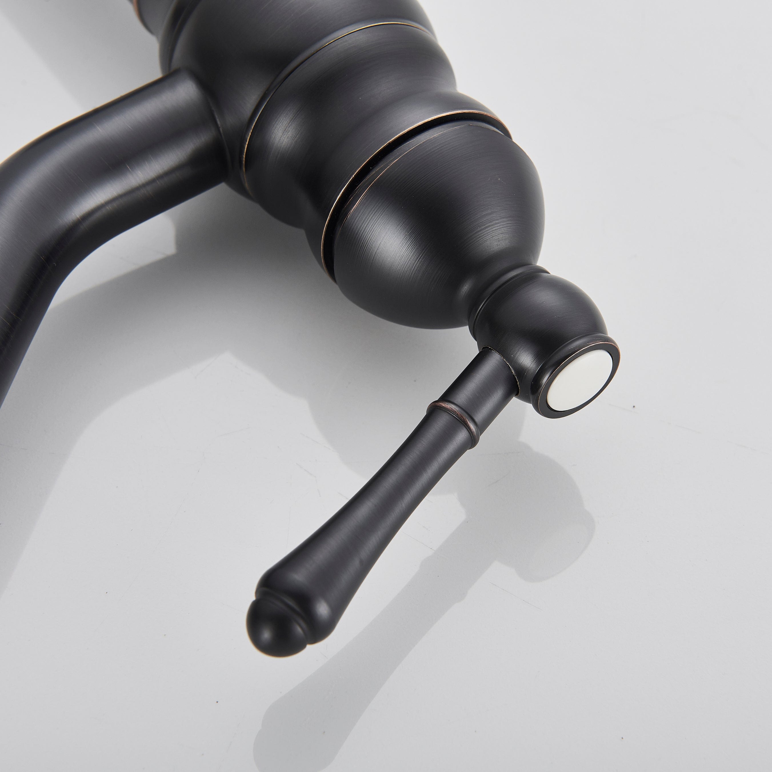Baterie lavoar retro Groben Nose , montare pe blat, pipa flexibila 360 de grade, neagra, cod 1344