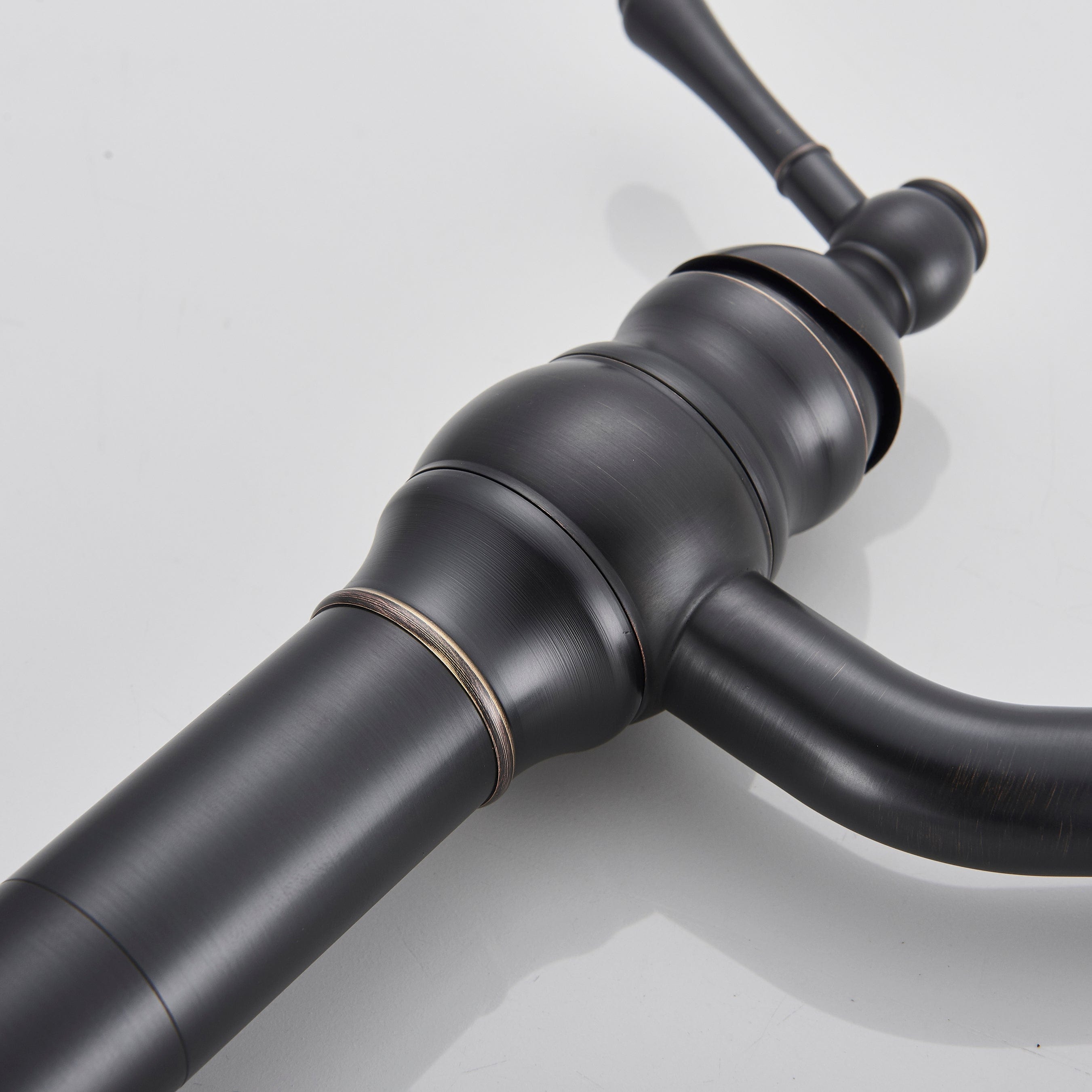 Baterie lavoar retro Groben Nose , montare pe blat, pipa flexibila 360 de grade, neagra, cod 1344