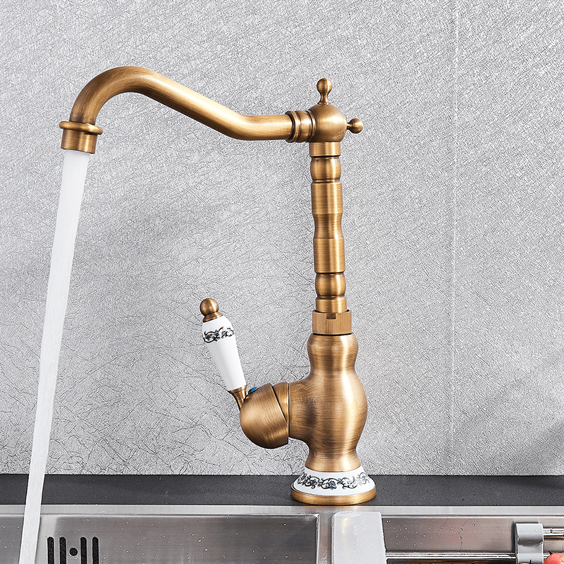 Baterie lavoar retro, inalta, cu montare pe chiuveta, cod 1206