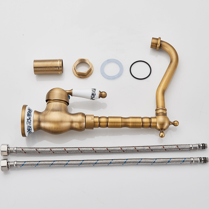 Baterie lavoar retro, inalta, cu montare pe chiuveta, cod 1206