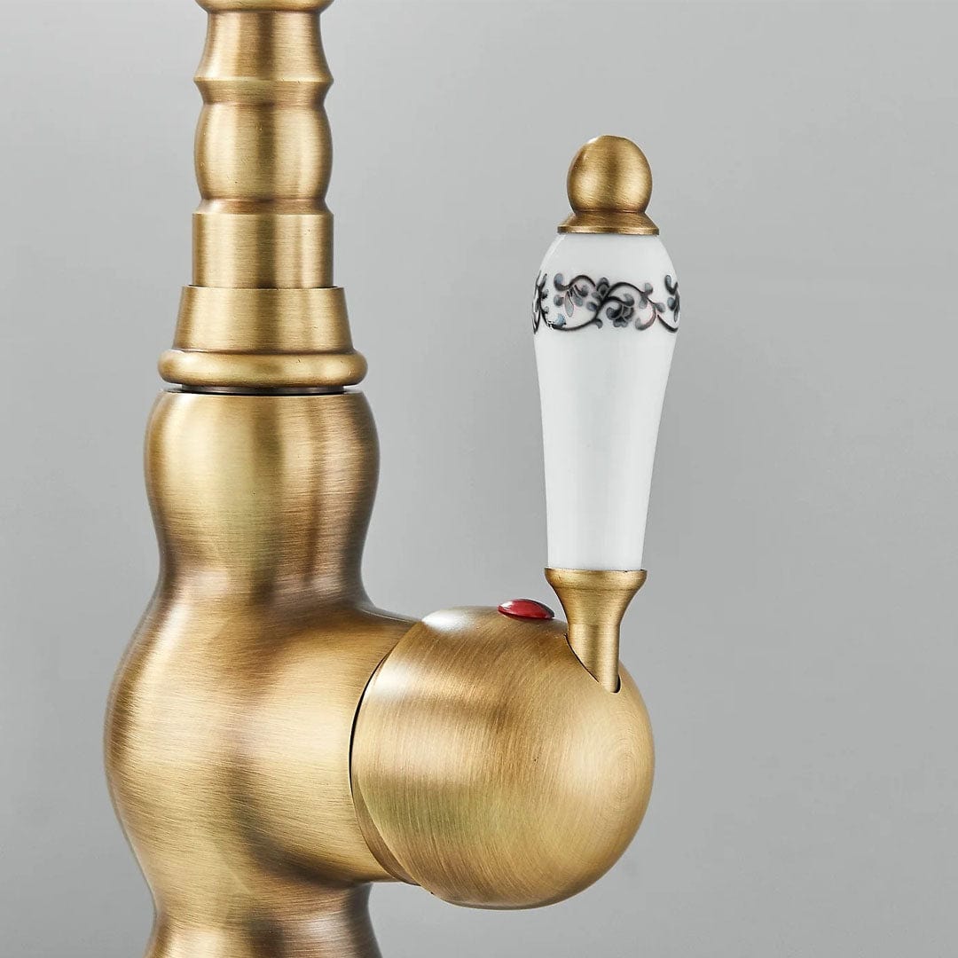 Baterie lavoar retro, montare pe blat, auriu mat, cod 1638