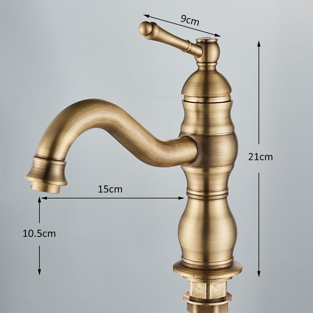 Baterie lavoar retro, montare pe blat, auriu mat, cod 1639