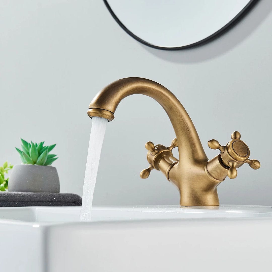 Baterie lavoar retro, montare pe blat, auriu mat, cod 1640