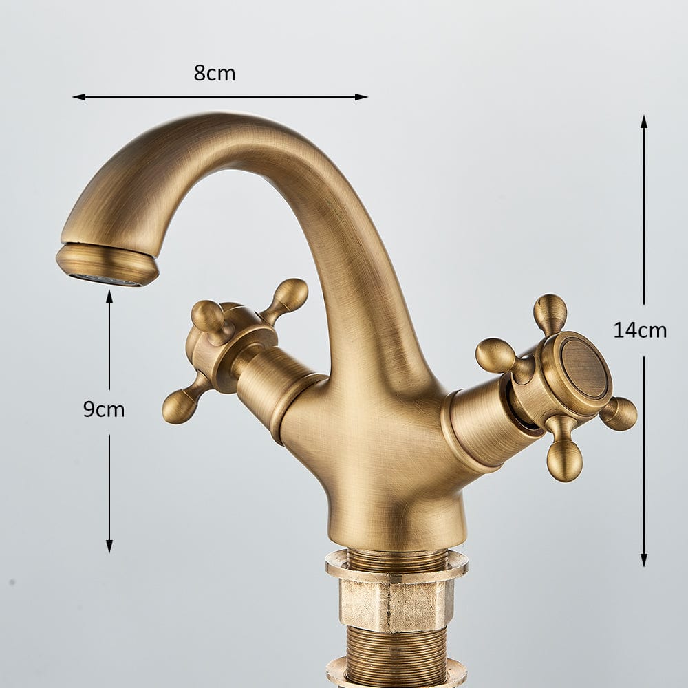 Baterie lavoar retro, montare pe blat, auriu mat, cod 1640