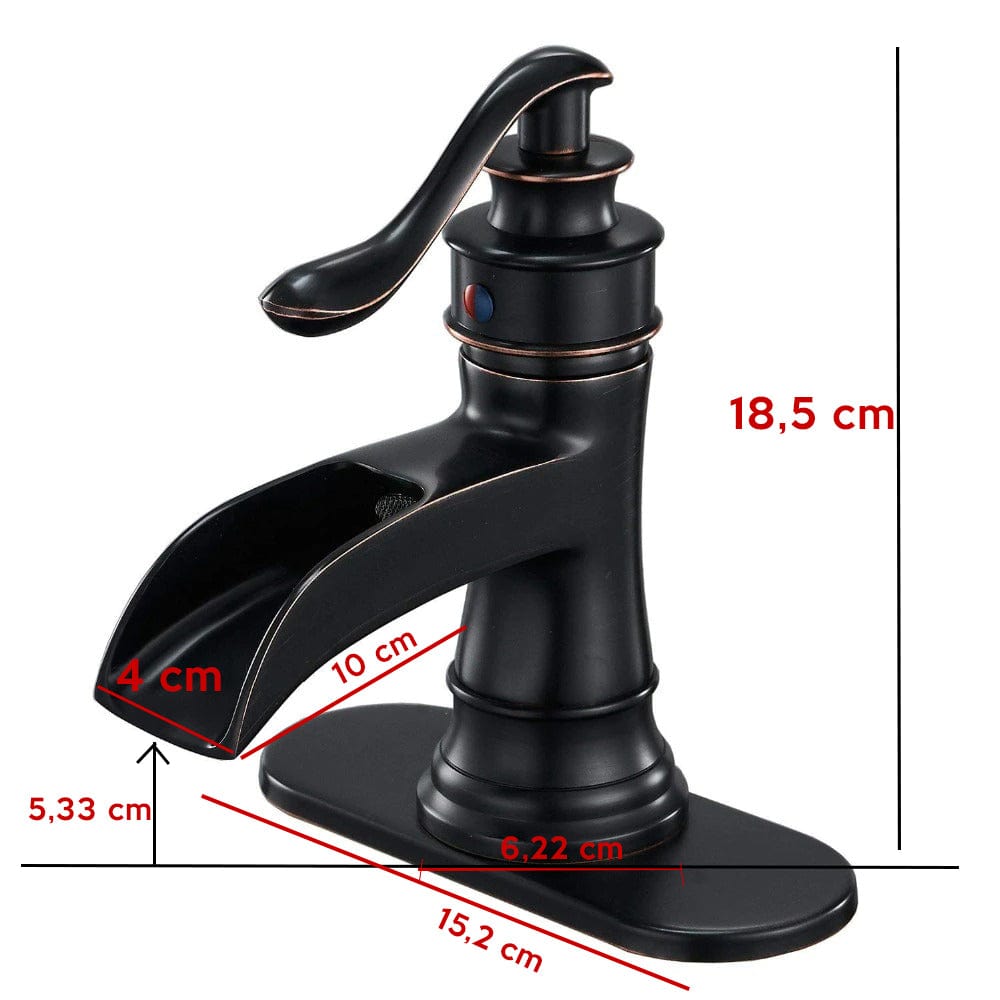 Baterie lavoar retro Stehen, neagra, montare pe chiuveta, cod 1341