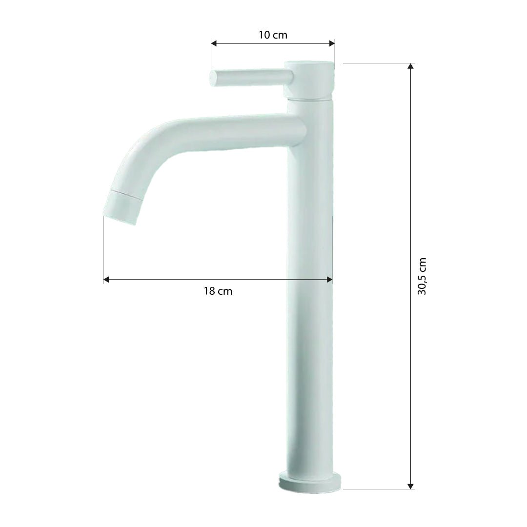 Baterie lavoar slim, cu montare in blat, alb lucios, cod 1699