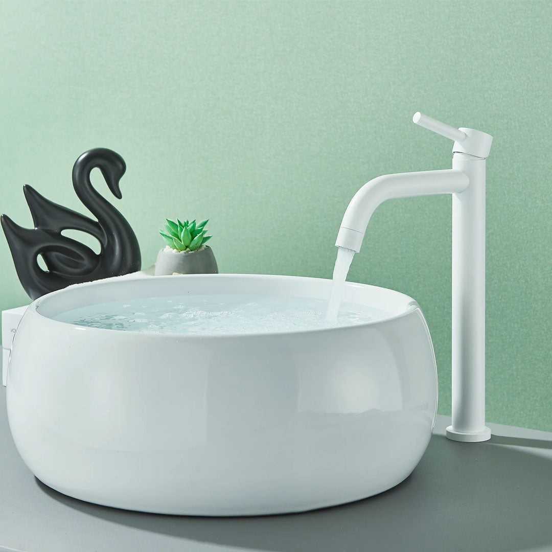 Baterie lavoar slim, cu montare in blat, alb mat, cod 1699