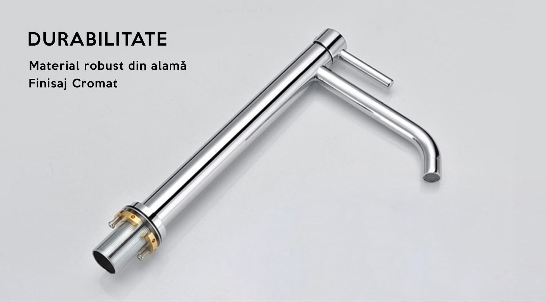 Baterie lavoar slim, cu montare in blat, argintiu cromat, cod 1200