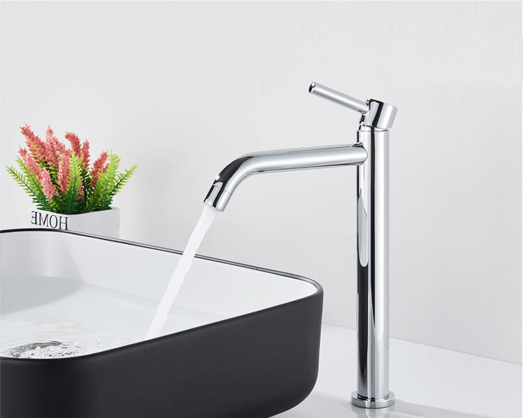 Baterie lavoar slim, cu montare in blat, argintiu cromat, cod 1200