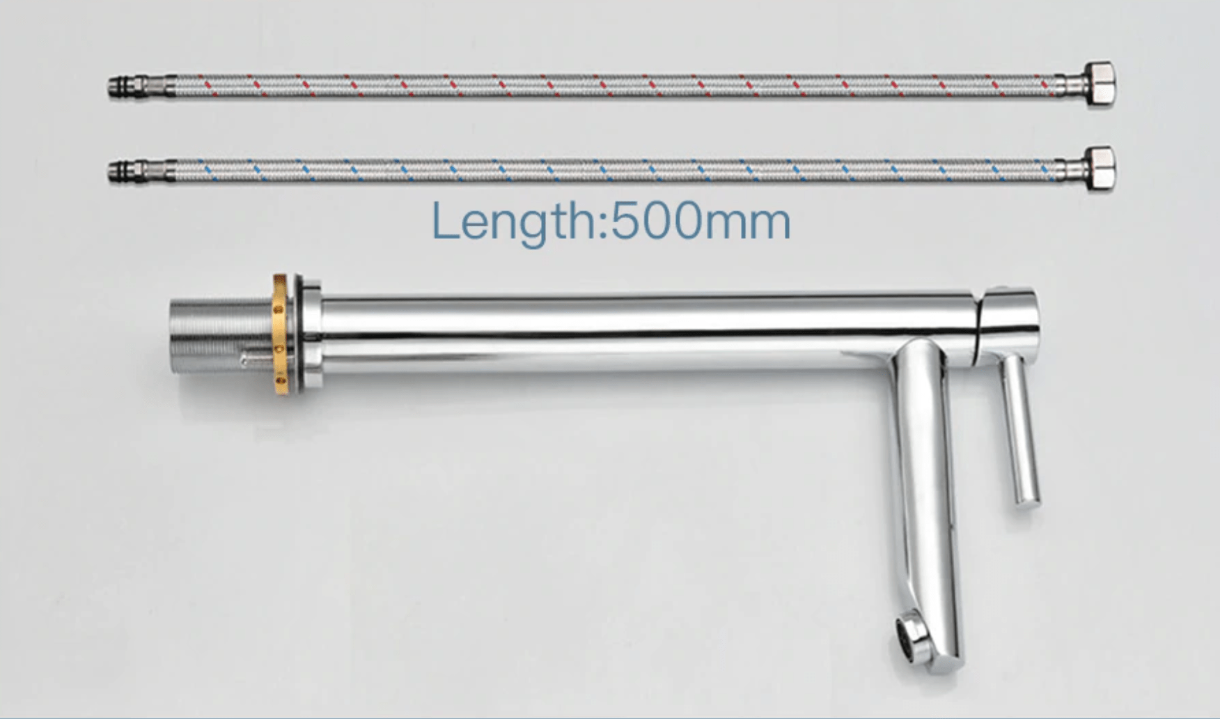 Baterie lavoar slim, cu montare in blat, argintiu cromat, cod 1200