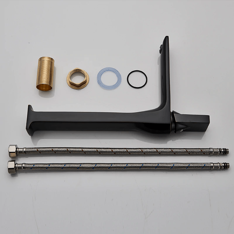 Baterie lavoar slim, neagra, cu montare pe blat, cod 1256