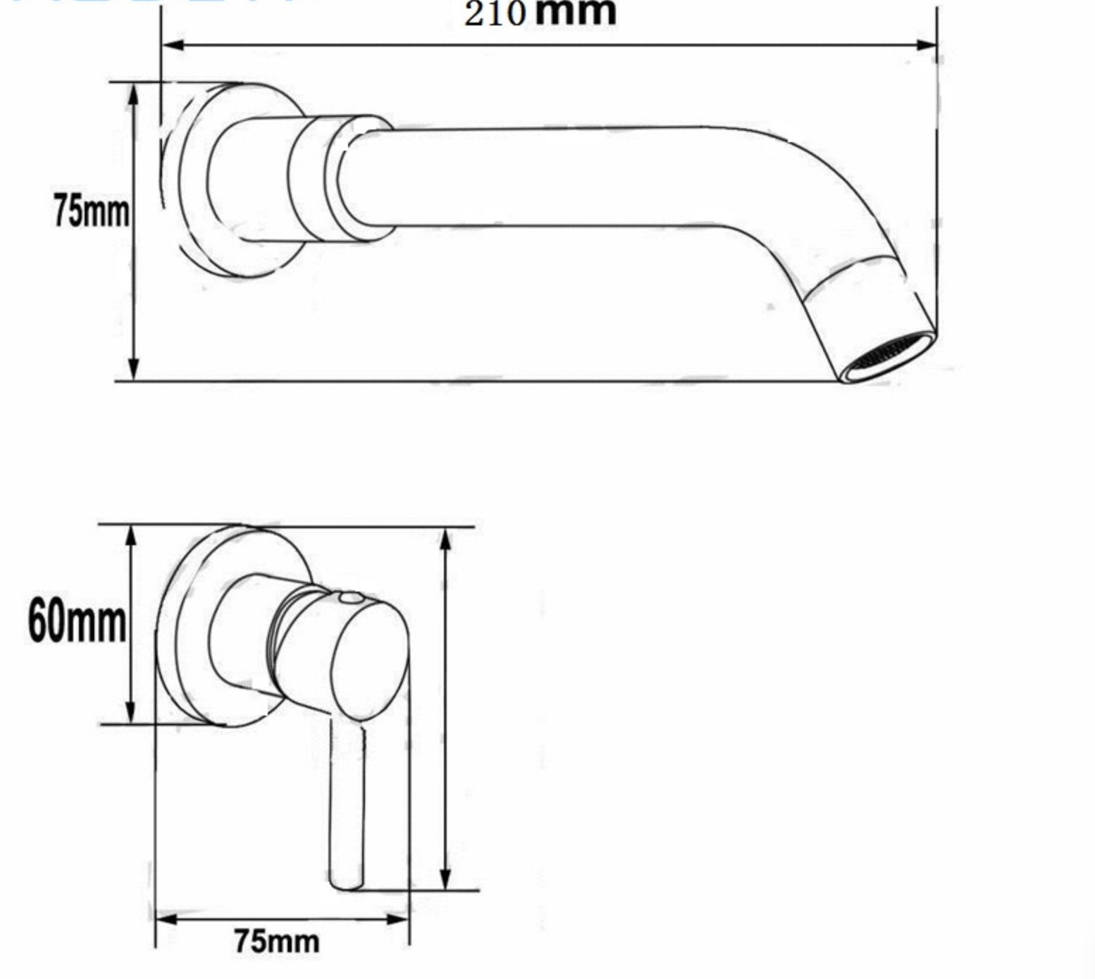 Baterie lavoar Stev aurie cu montare in perete, cod 1202