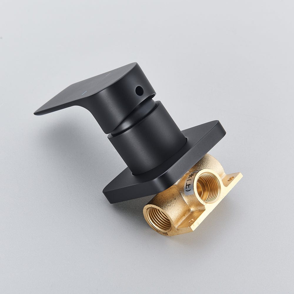 Baterie lavoar Waterfall, negru mat, cu montare in perete, tip cascada, cod 1515