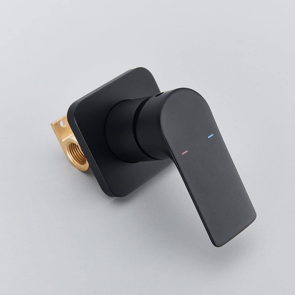 Baterie lavoar Waterfall, negru mat, cu montare in perete, tip cascada, cod 1515