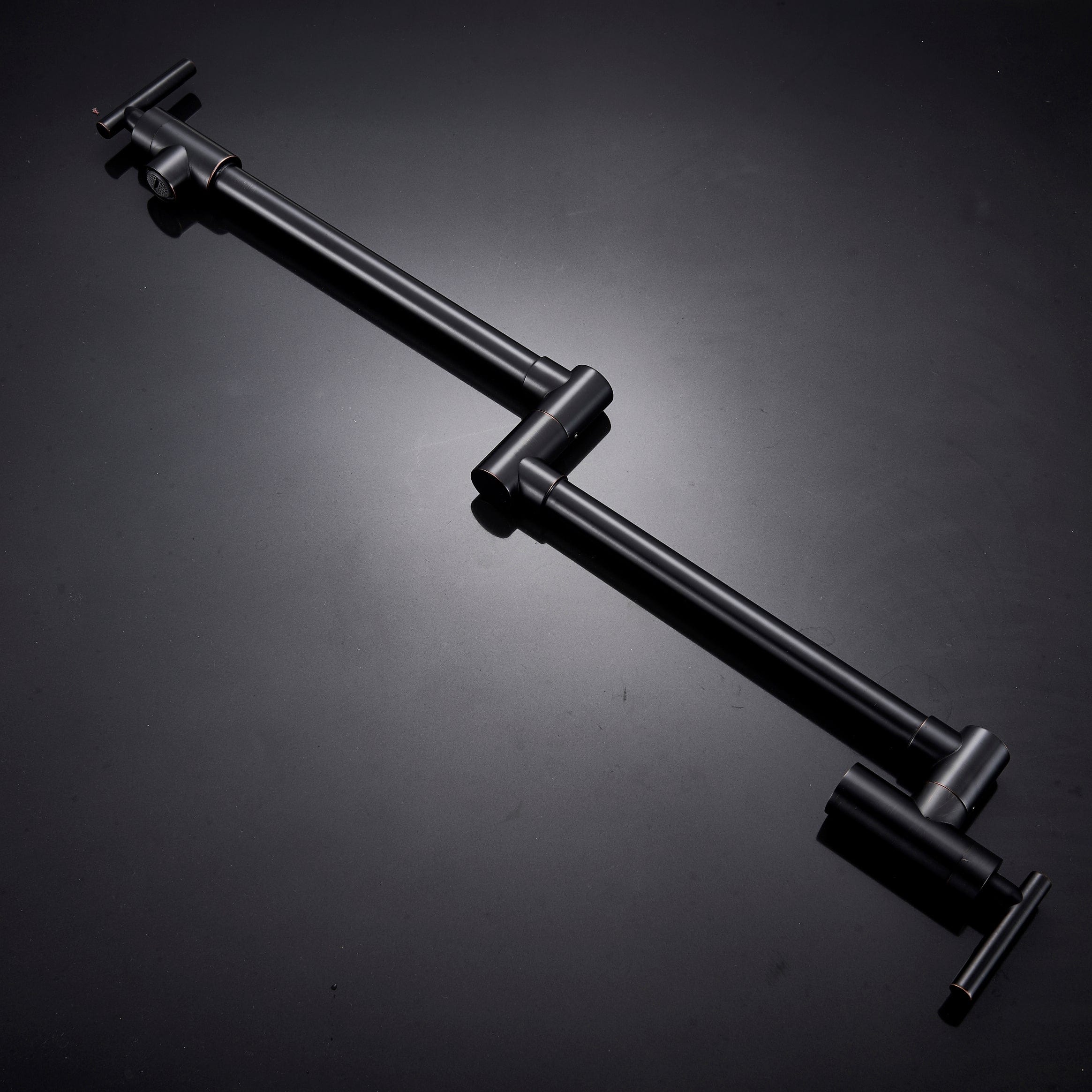 Baterie pentru aragaz din otel masiv, cu montare pe perete si cu brat pliabil, negru, cod 1300