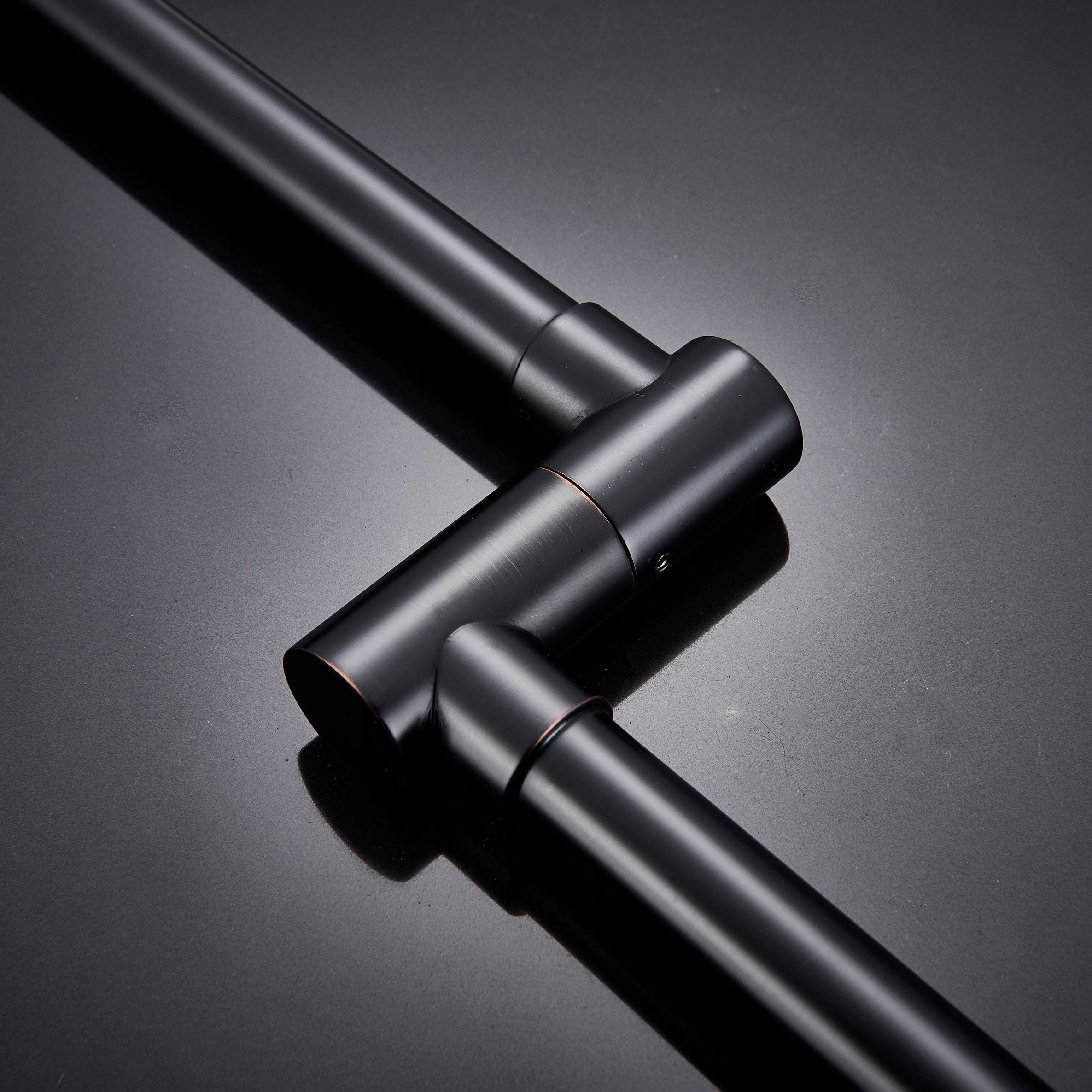 Baterie pentru aragaz din otel masiv, cu montare pe perete si cu brat pliabil, negru, cod 1300