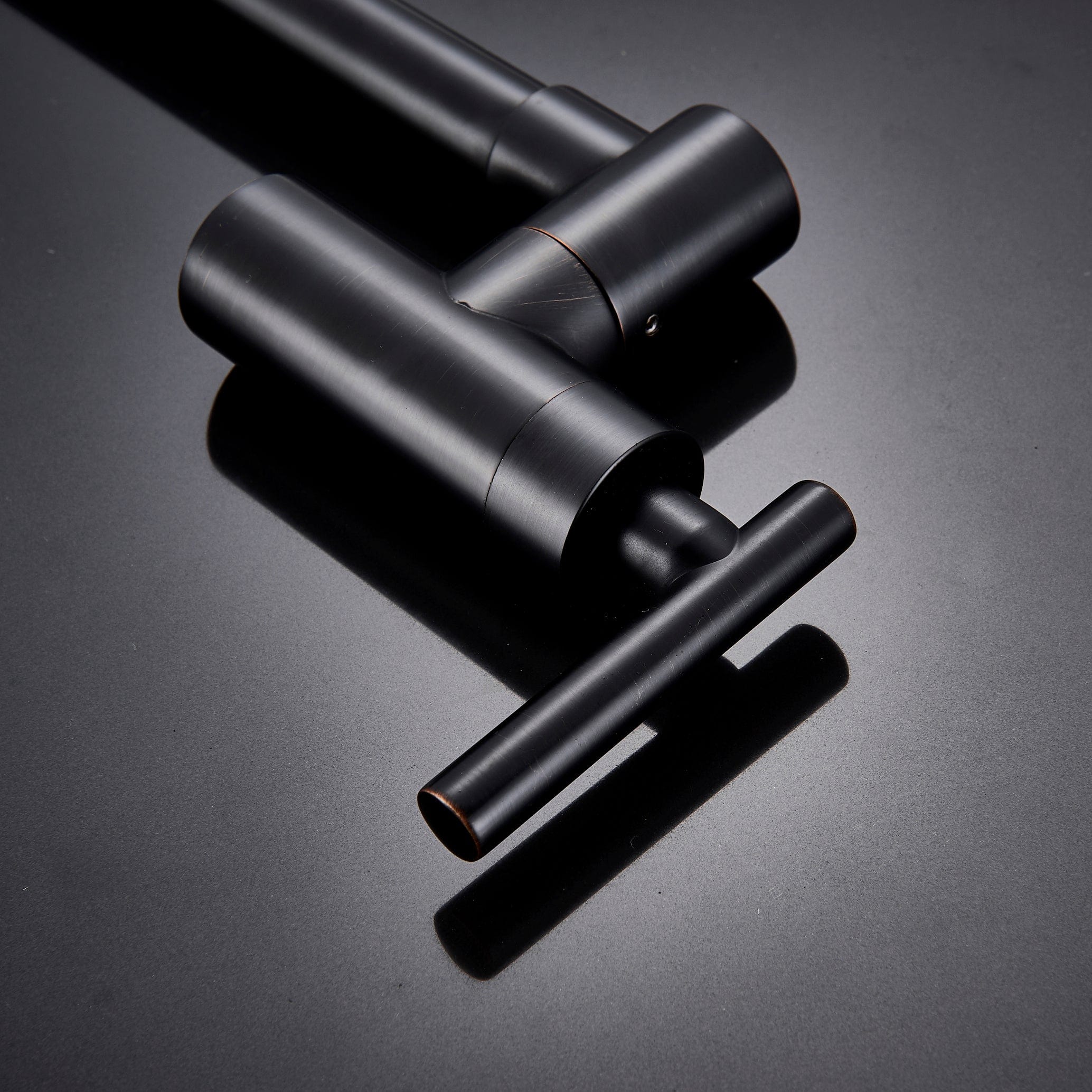 Baterie pentru aragaz din otel masiv, cu montare pe perete si cu brat pliabil, negru, cod 1300