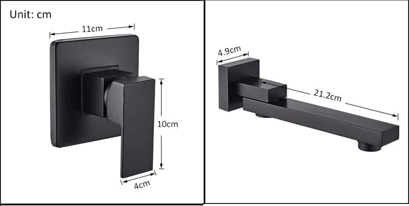 Baterie pentru lavoar, încastrată în perete, auriu, cod 1177
