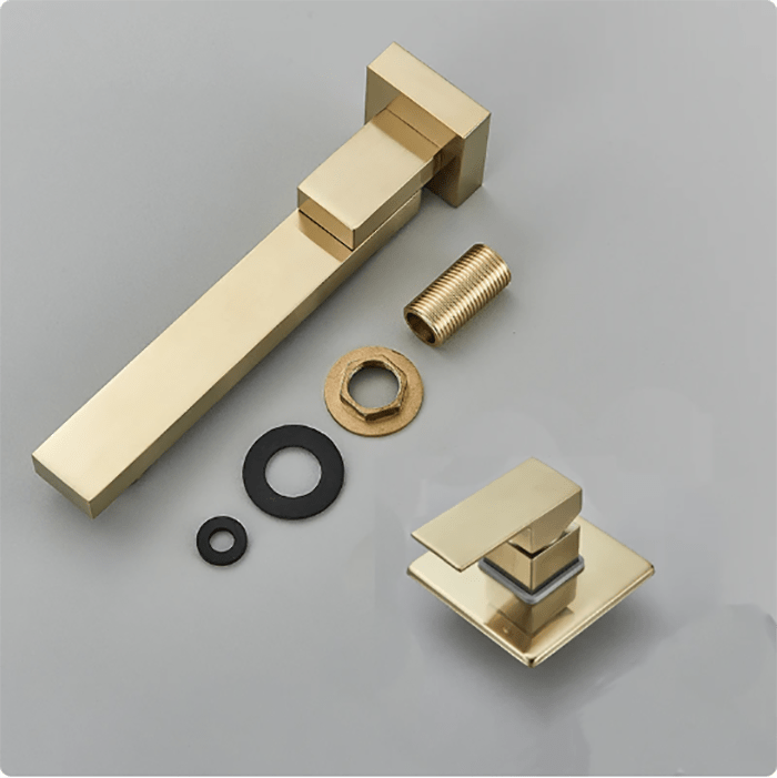 Baterie pentru lavoar, încastrată în perete, auriu, cod 1177