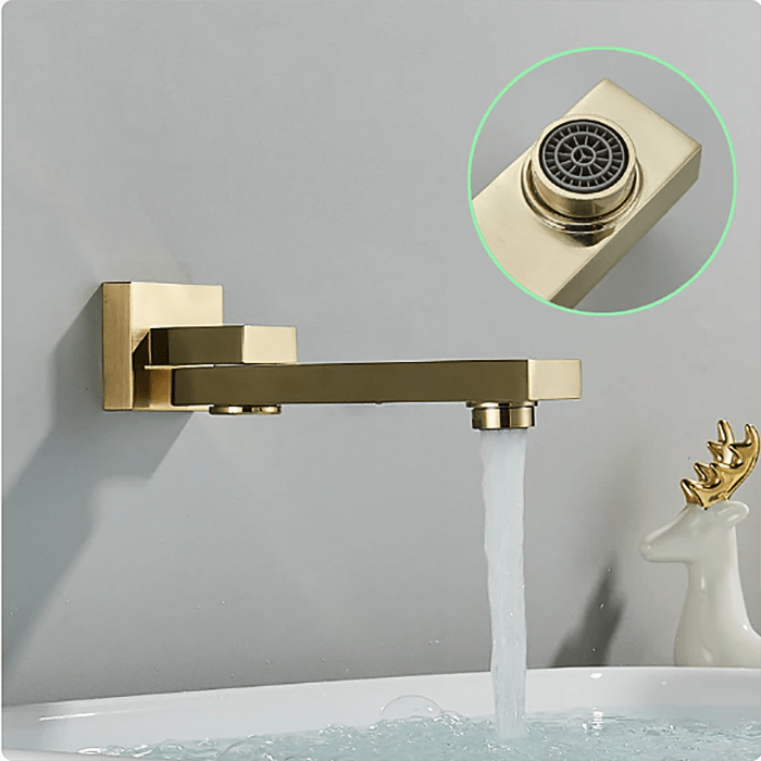 Baterie pentru lavoar, încastrată în perete, auriu, cod 1177