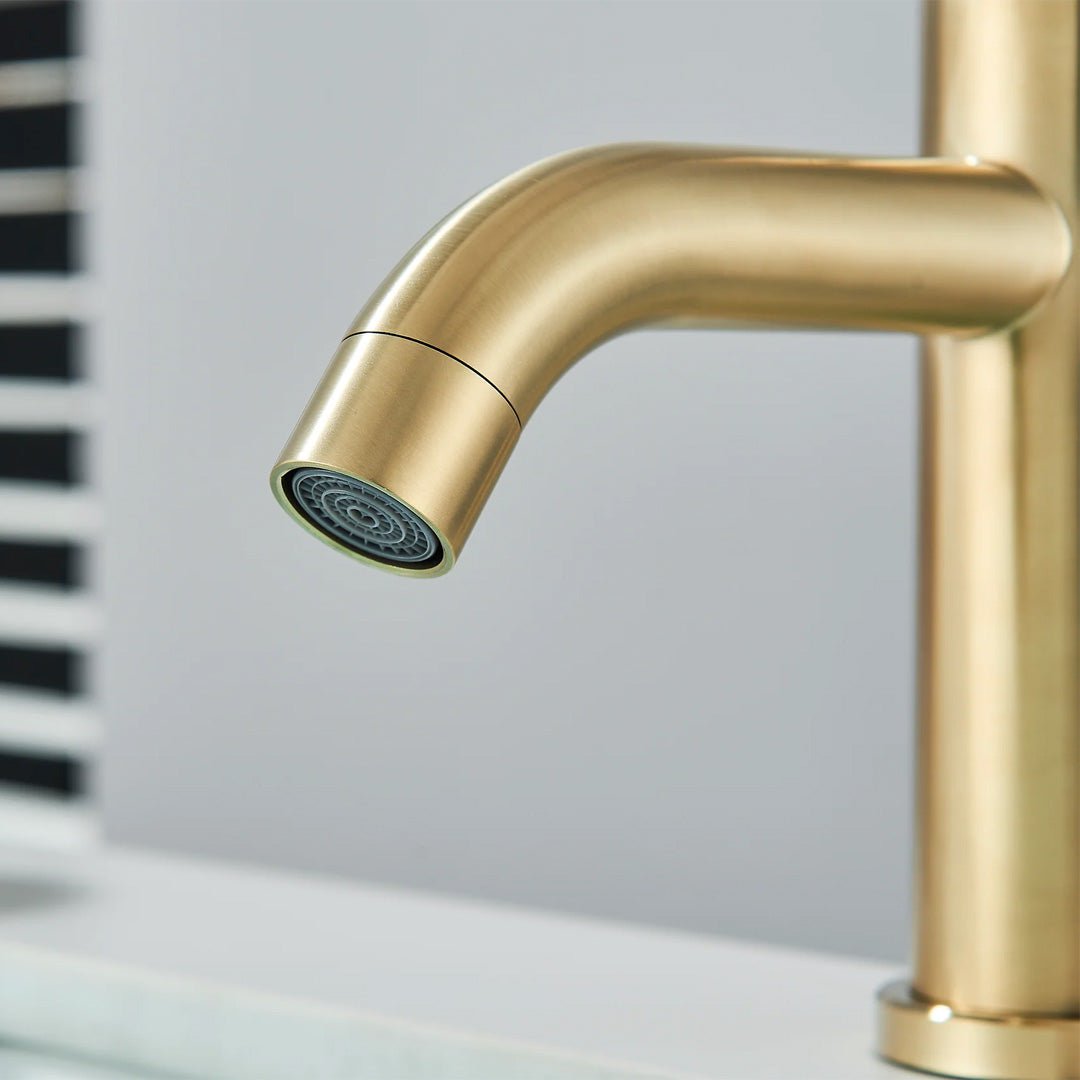 Baterie pentru lavoar low, auriu periat, cod 1694