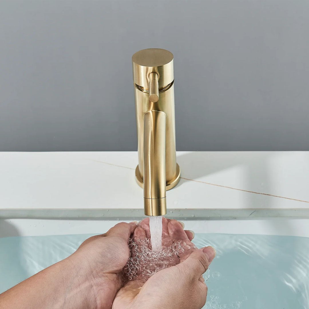 Baterie pentru lavoar low, auriu periat, cod 1694