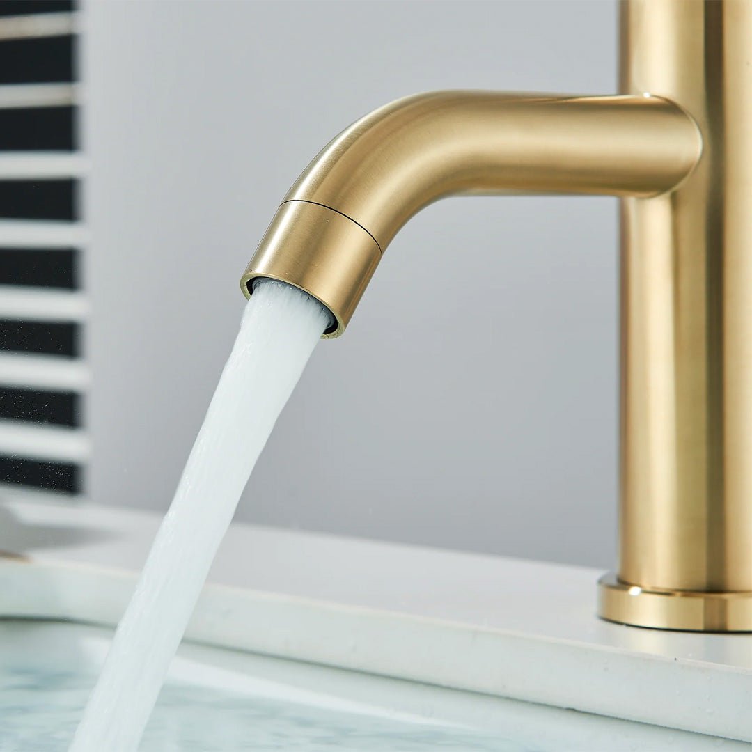 Baterie pentru lavoar low, auriu periat, cod 1694