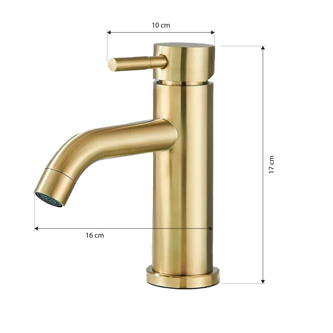 Baterie pentru lavoar low, auriu periat, cod 1694