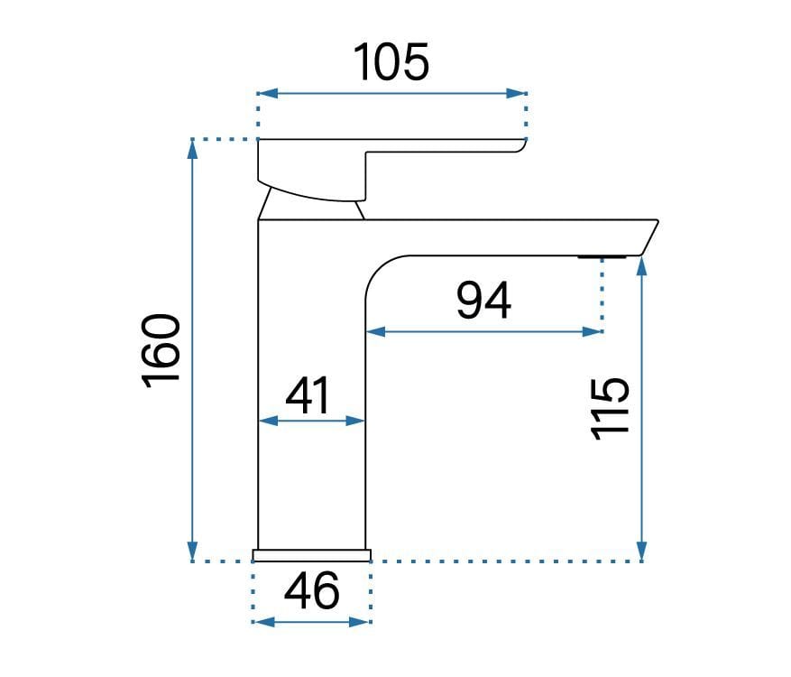 Baterie pentru lavoar Rea Argus Low, auriu mat