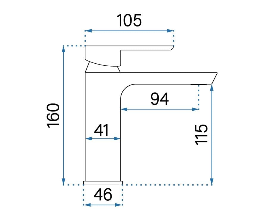 Baterie pentru lavoar Rea Argus Low, negru mat