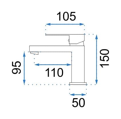 Baterie pentru lavoar Rea Fenix auriu lucios