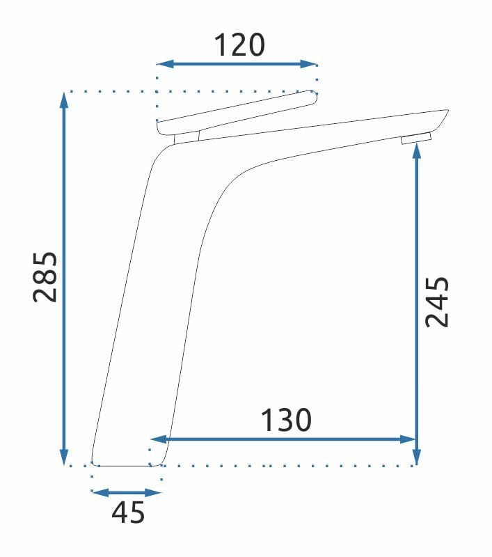 Baterie pentru lavoar Rea Jager High, negru mat
