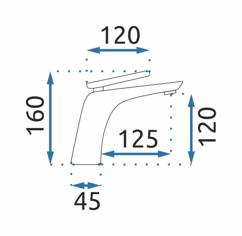 Baterie pentru lavoar Rea Jager Low, negru mat