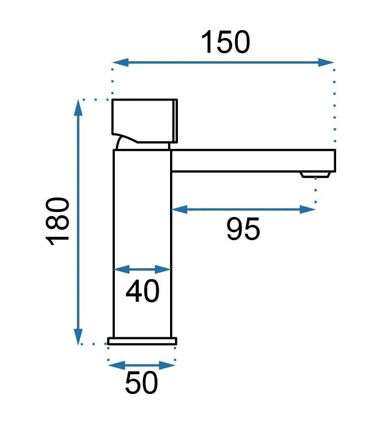 Baterie pentru lavoar Rea Low, negru mat cu auriu