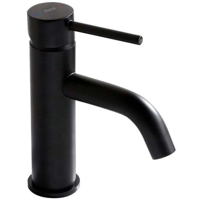 Baterie pentru lavoar Rea Lungo Low, negru mat