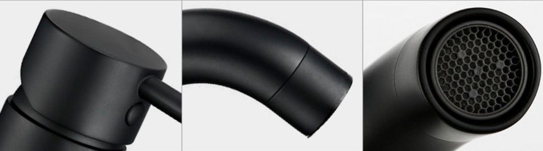 Baterie pentru lavoar Rea Lungo Low, negru mat