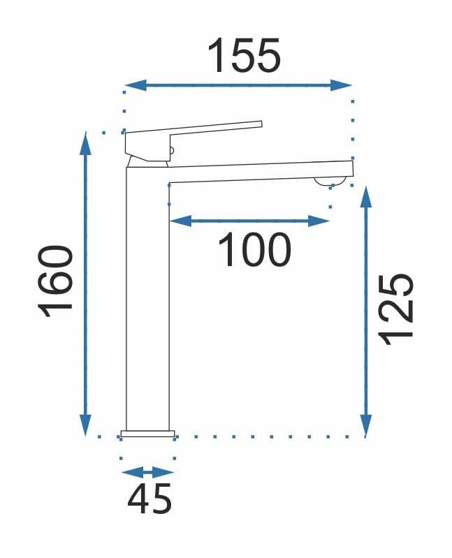 Baterie pentru lavoar Rea Luppo, negru mat