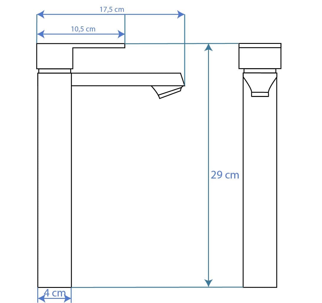 Baterie pentru lavoar Rea Mayson High, auriu lucios