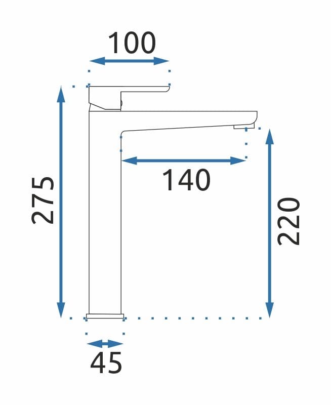 Baterie pentru lavoar Rea Orix Chrom, argintiu lucios
