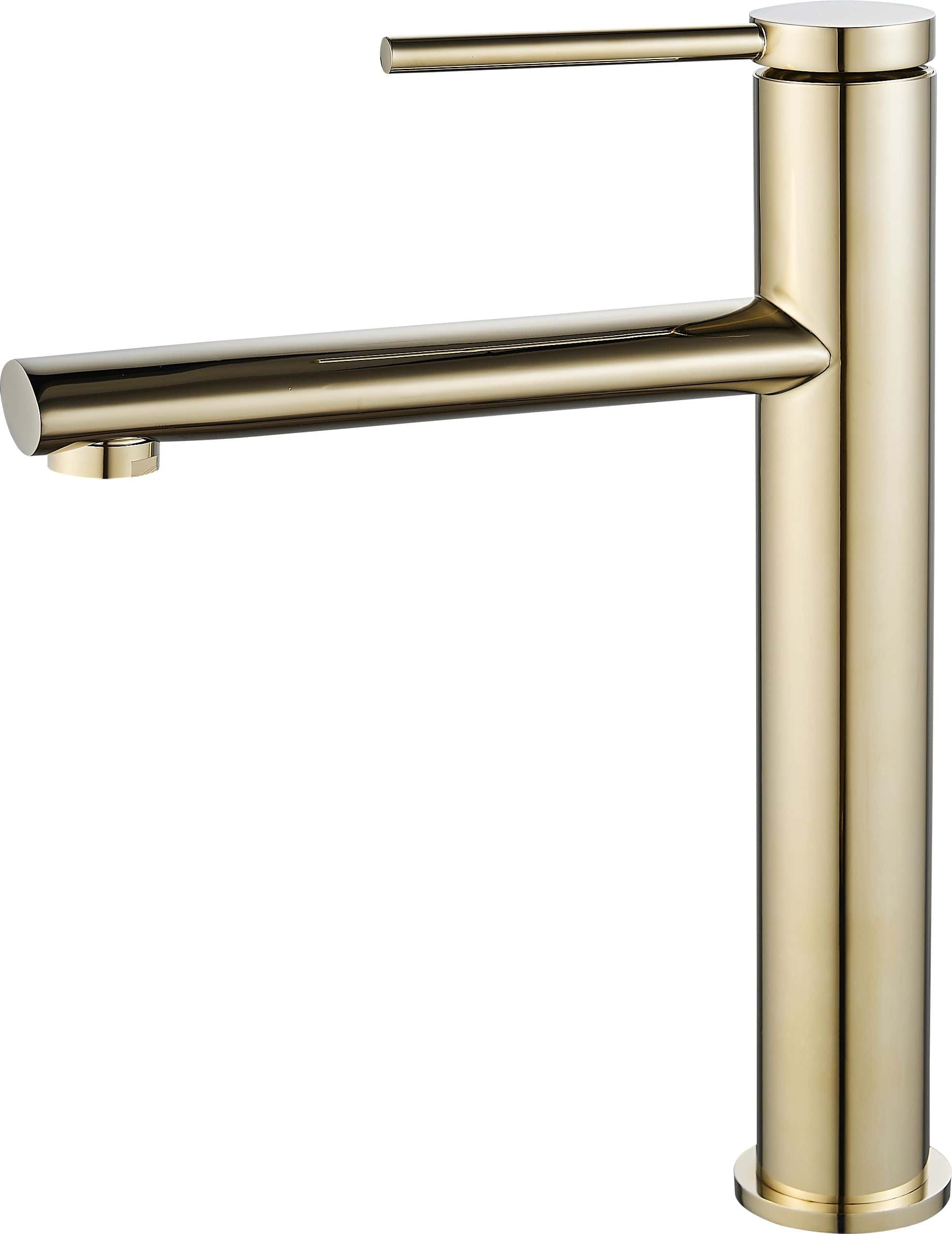 Baterie pentru lavoar Rea Oval High, auriu lucios