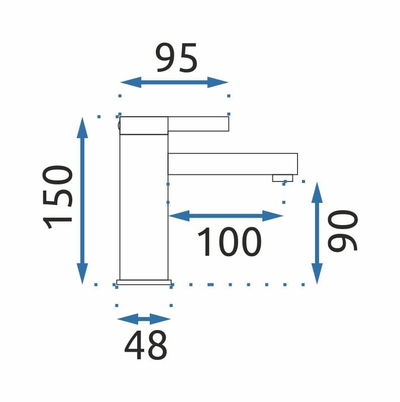 Baterie pentru lavoar Rea Polo Low, negru mat/auriu