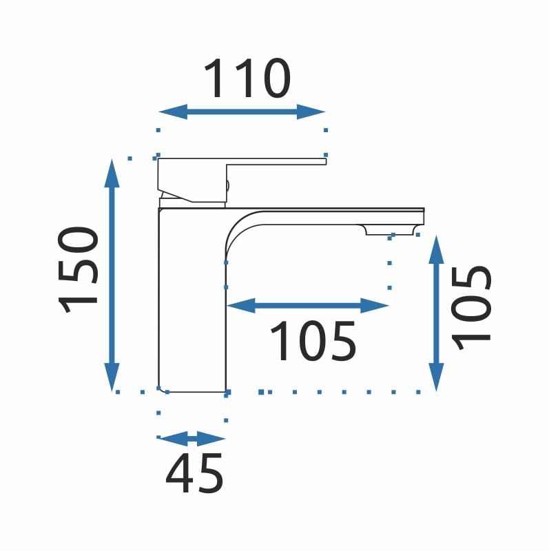 Baterie pentru lavoar Rea Soul auriu lucios