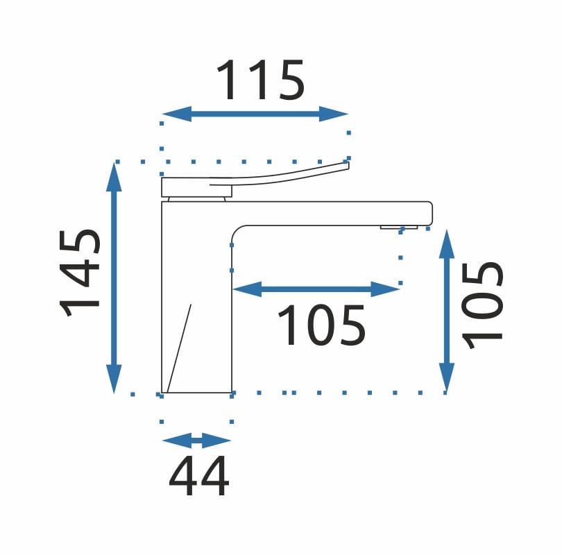 Baterie pentru lavoar Rea Soul auriu/negru