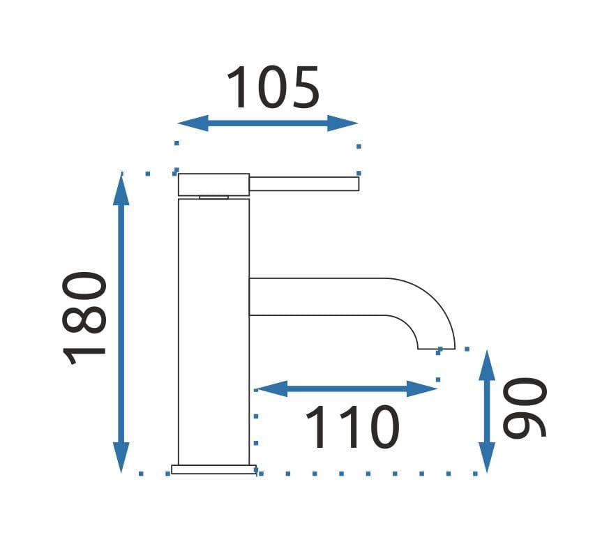 Baterie pentru lavoar Rea Spot Low, auriu lucios