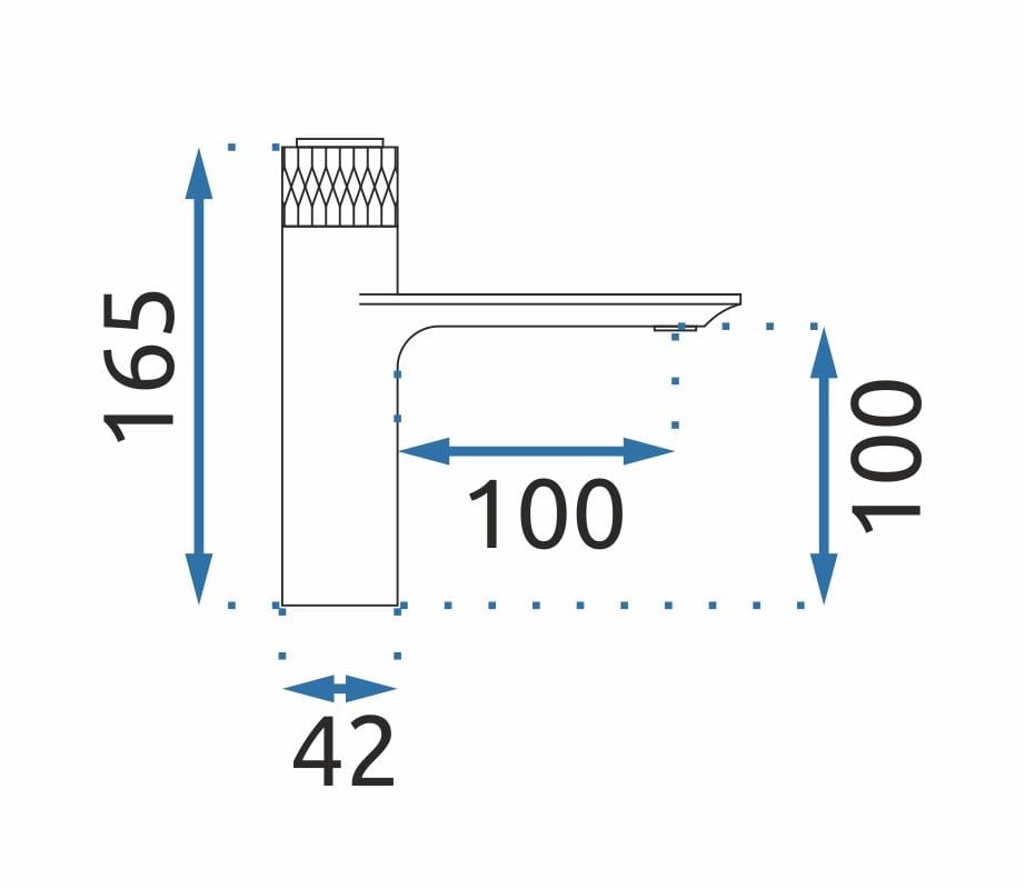 Baterie pentru lavoar Rea Storm Low, negru mat cu auriu