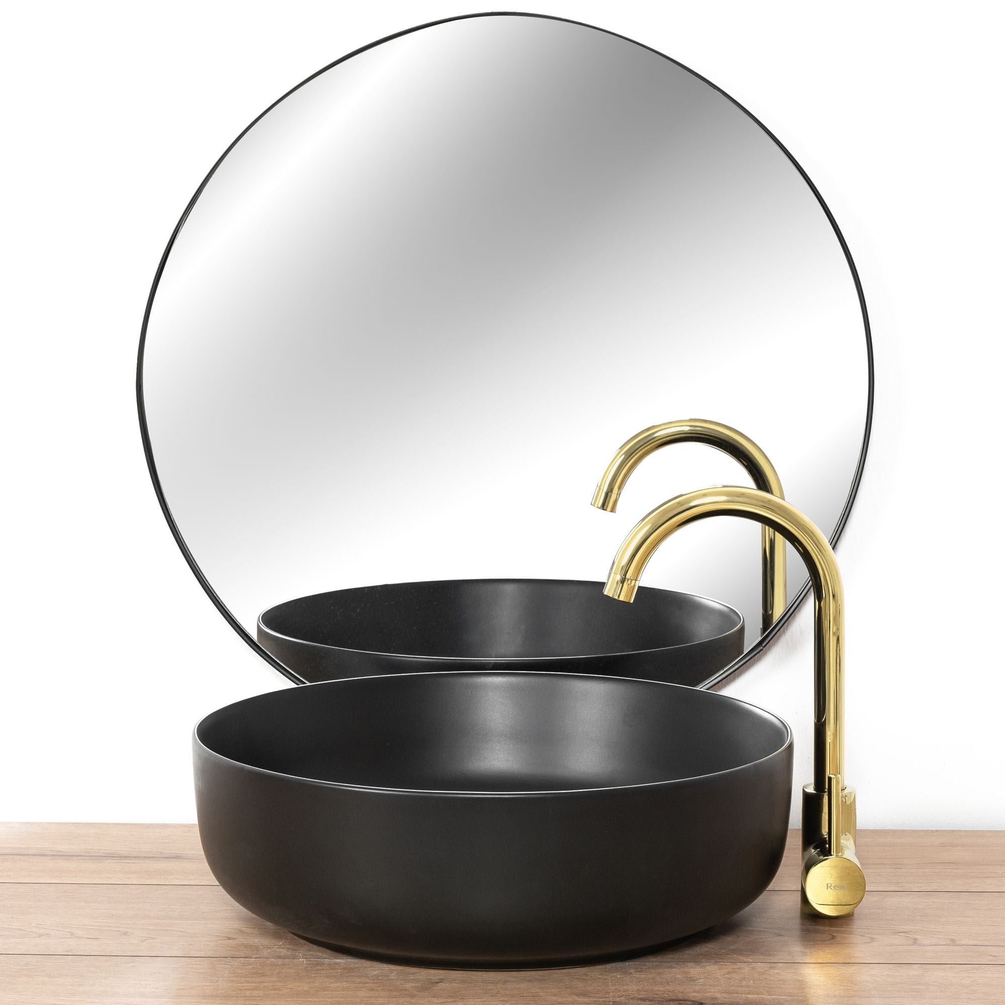 Baterie pentru lavoar Rea Talisa High , auriu lucios