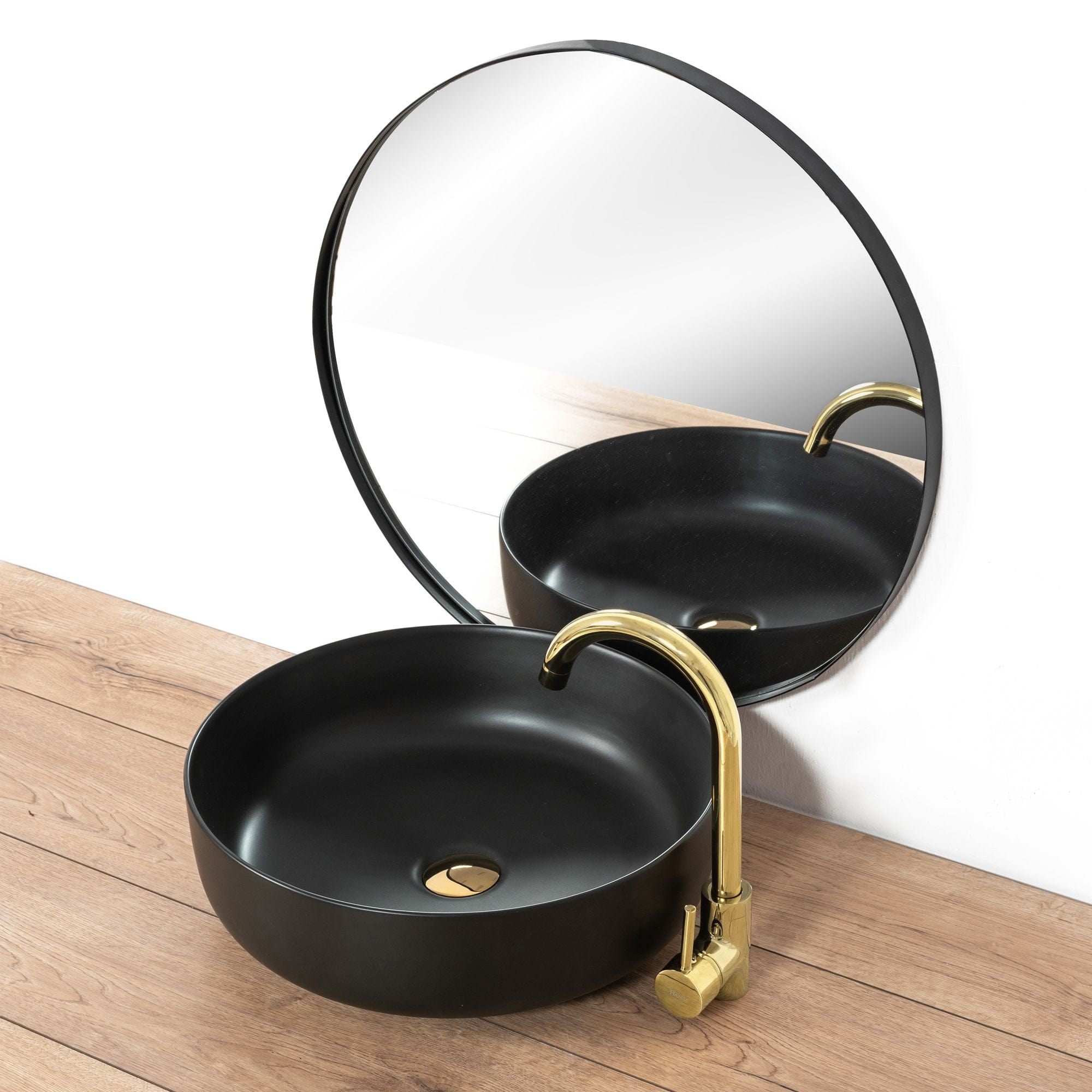 Baterie pentru lavoar Rea Talisa High , auriu lucios